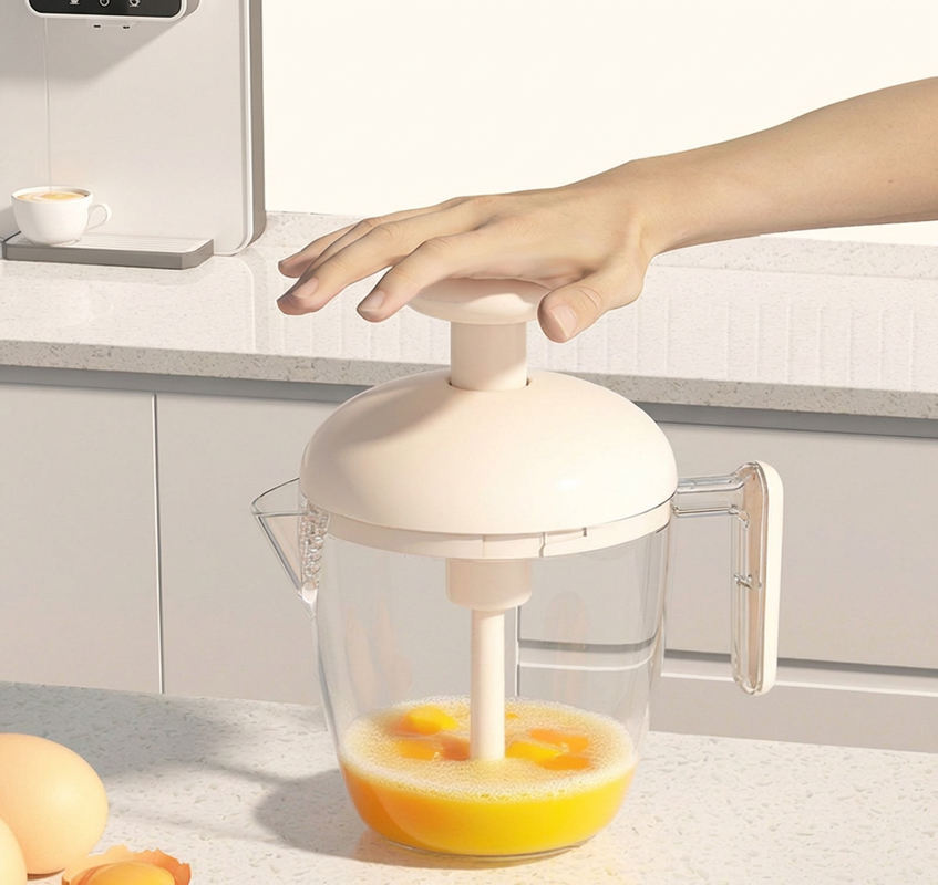 Multifunctional Manual Press Egg Whisker with Cup